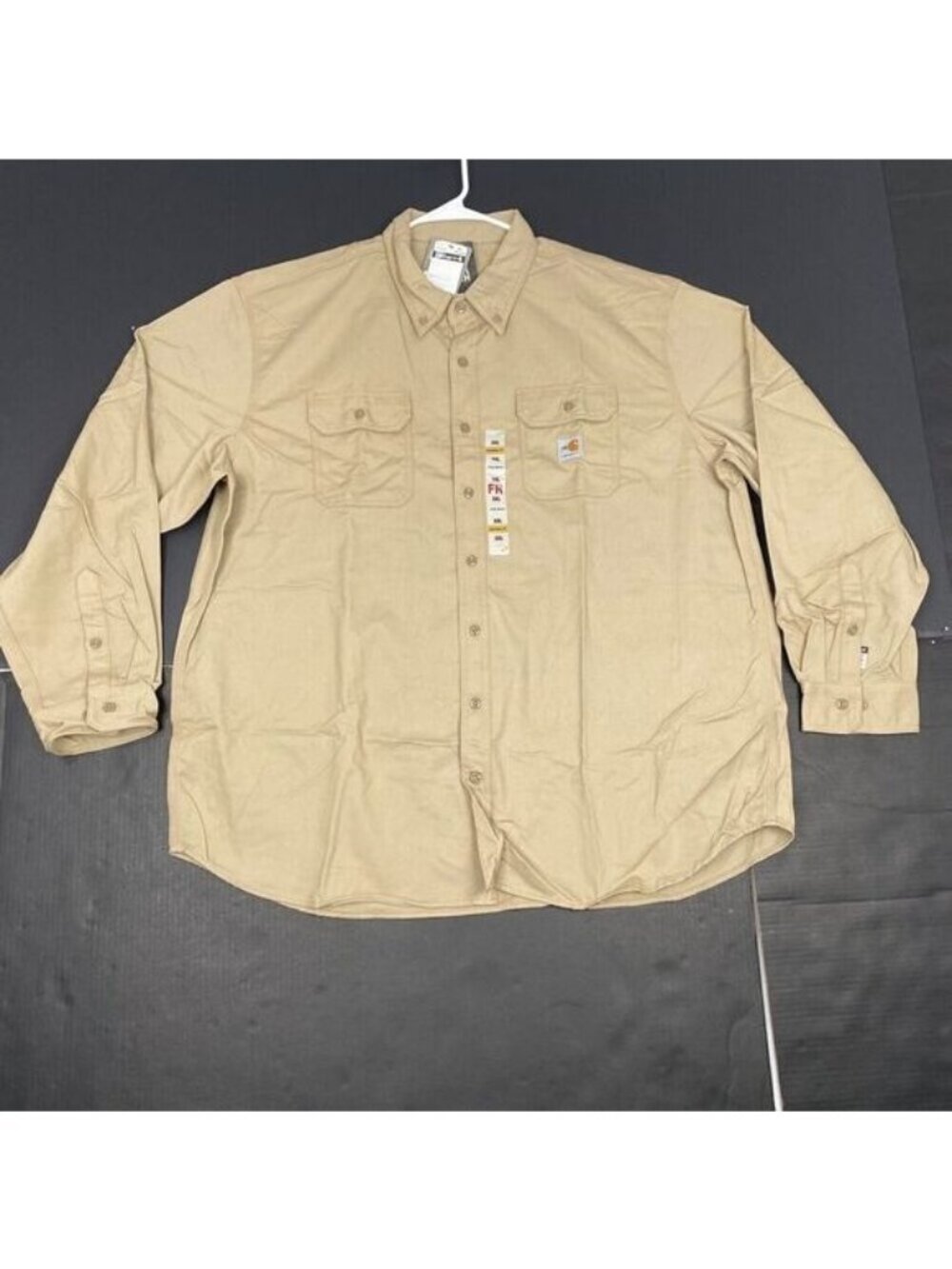Carhartt FR Shirt Men's Size 3XL Flame Resistant Workwear Twill Khaki CAT 2 NEW